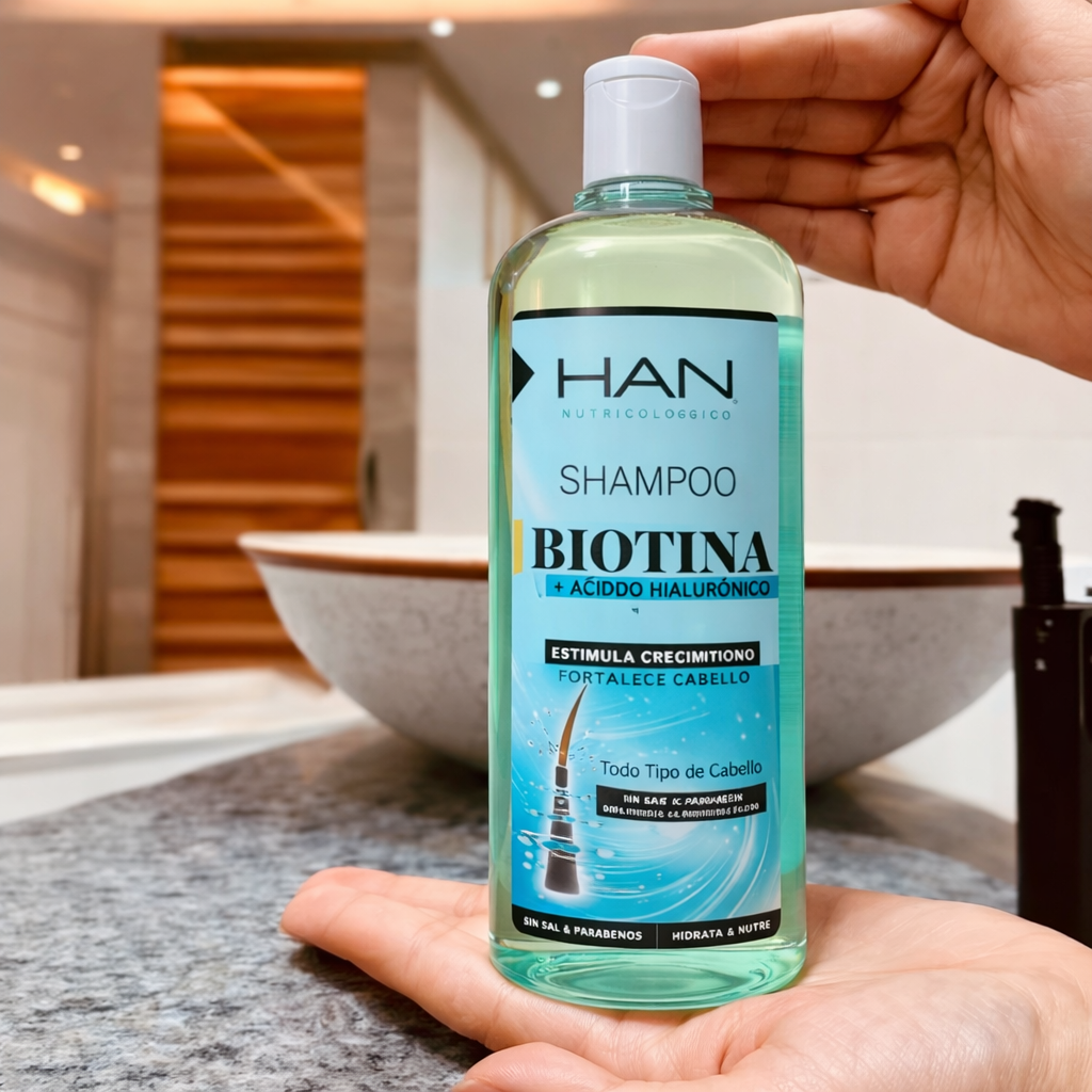 Shampoo con Biotina – Cabello más fuerte, menos quiebre, brillo saludable