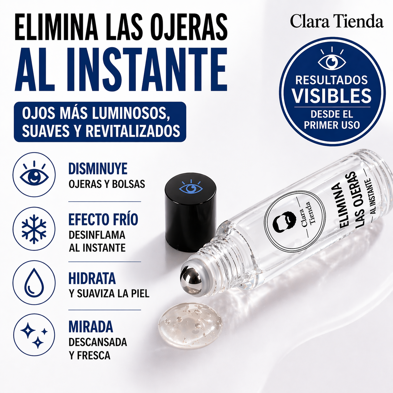 Elimina las ojeras al instante – Ojos más luminosos, suaves y revitalizados