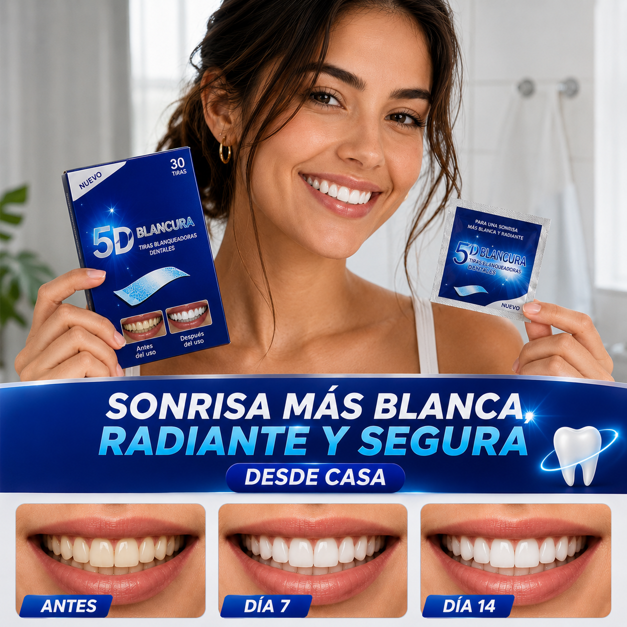 Sonrisa Radiante 5DPro – Una Sonrisa Más Blanca, Radiante y Segura Desde Casa