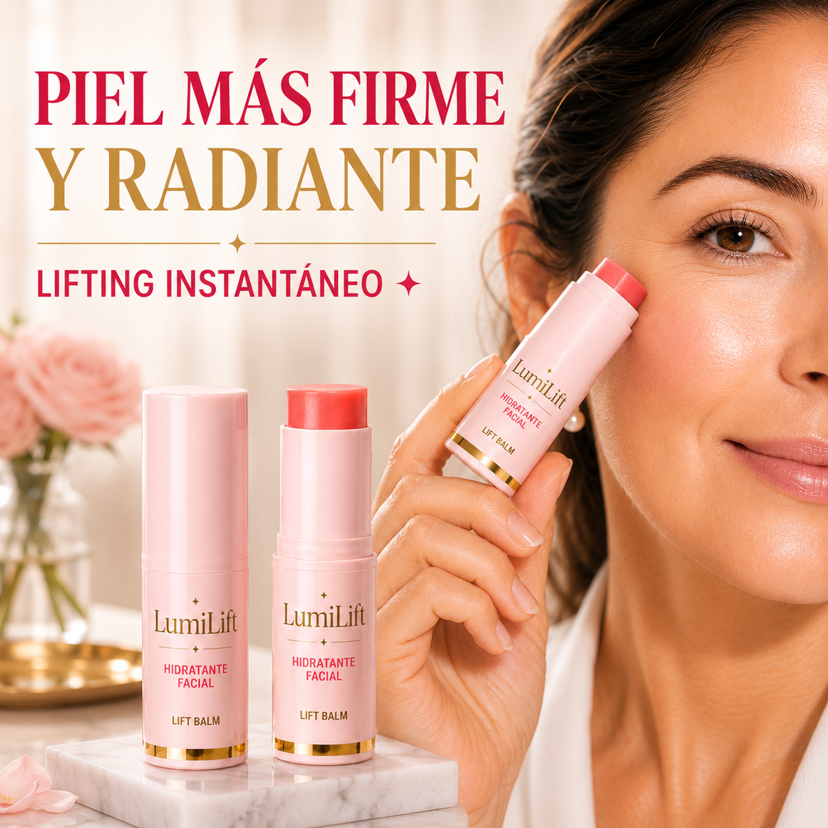 LumiLift Bálsamo Facial Reafirmante - Efecto Lifting Instantáneo • Hidratación Profunda • Luminosidad Natural
