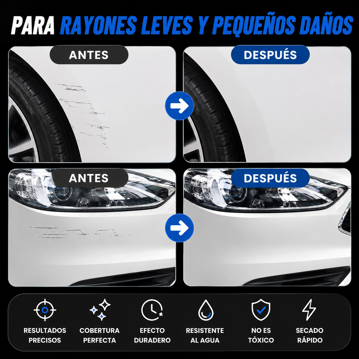 BrilloBrush para arañazos en el coche - Recupera la apariencia de tu auto con una sola pincelada (2X1 OFERTA)