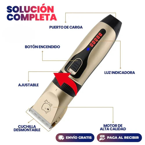 Trimmer Eléctrico para Perros y Gatos – Silencioso, Recargable y Profesional en Casa