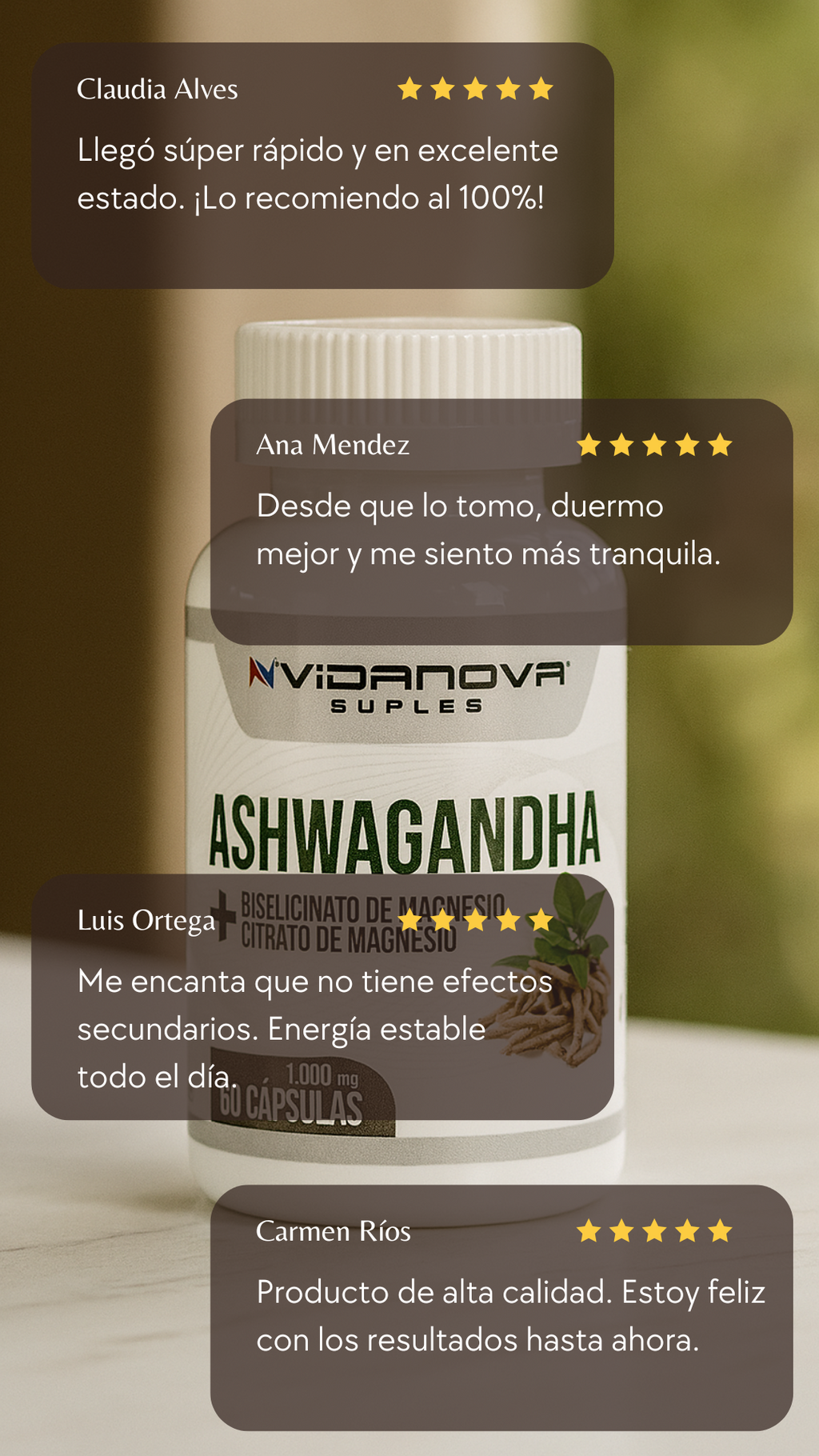 Ashwagandha + Magnesium 1000mg (60 cápsulas) – Defensa, Equilibrio y Energía Natural